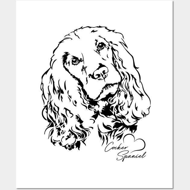 Funny Proud English Cocker Spaniel dog portrait Wall Art by wilsigns